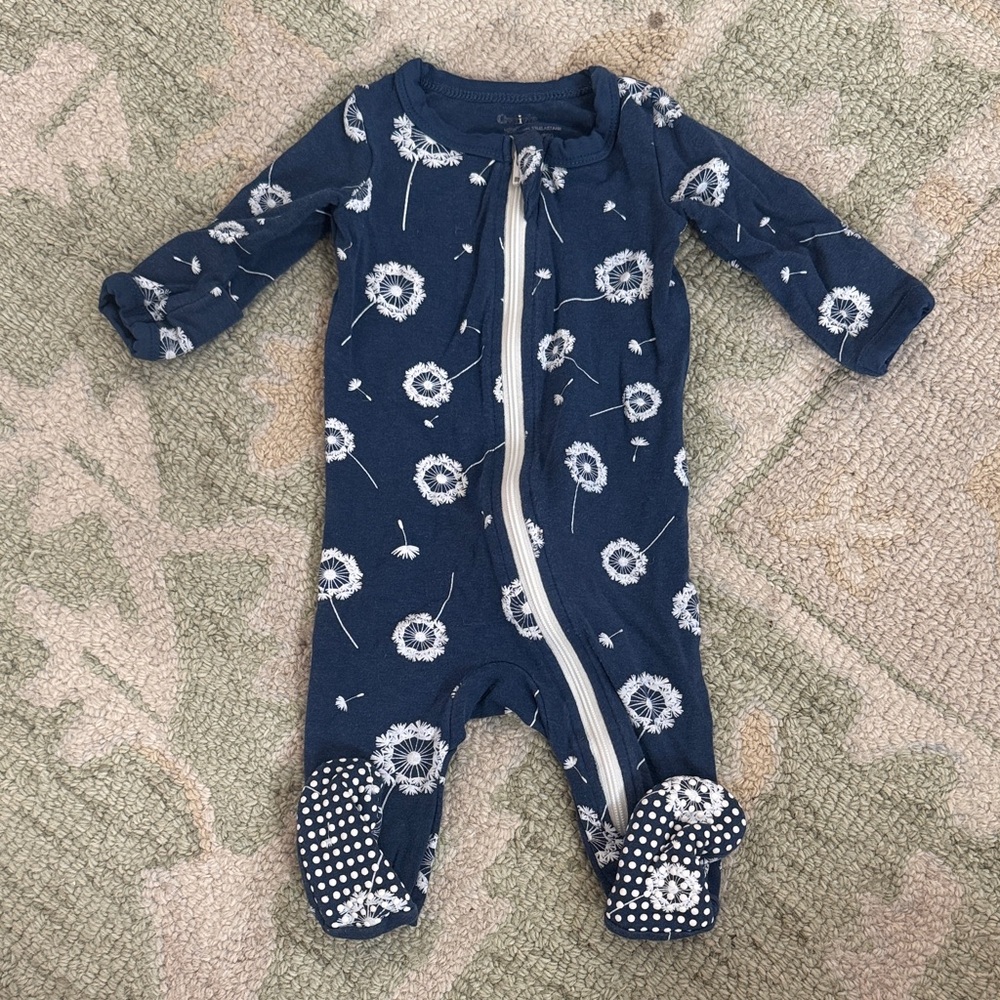 Owlivia Organic Cotton & Bamboo Baby Zip Front Non-Slip Footed Sleeper Pajamas